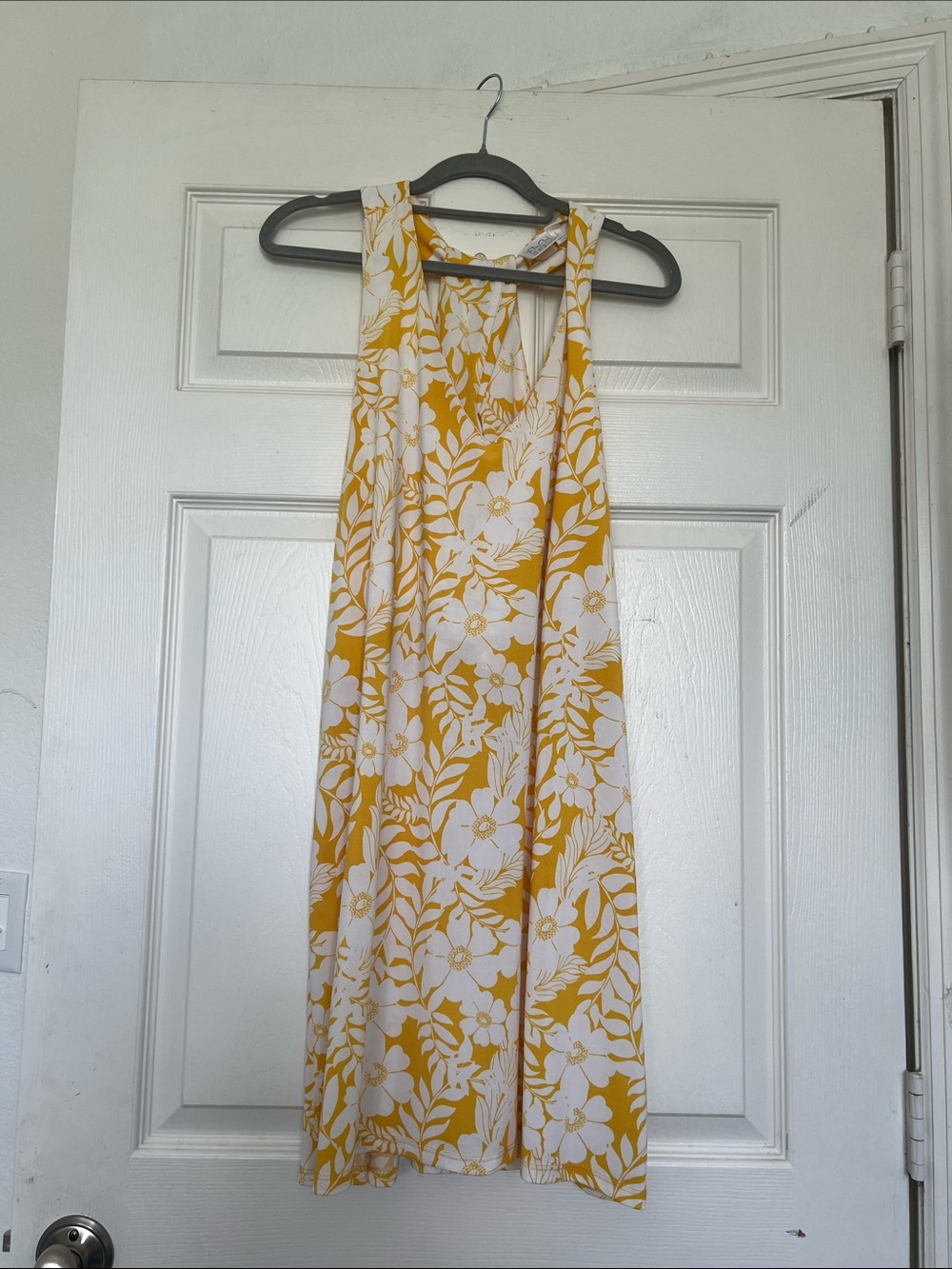 Yellow Floral Midi Dress - Sleeveless Summer Dress